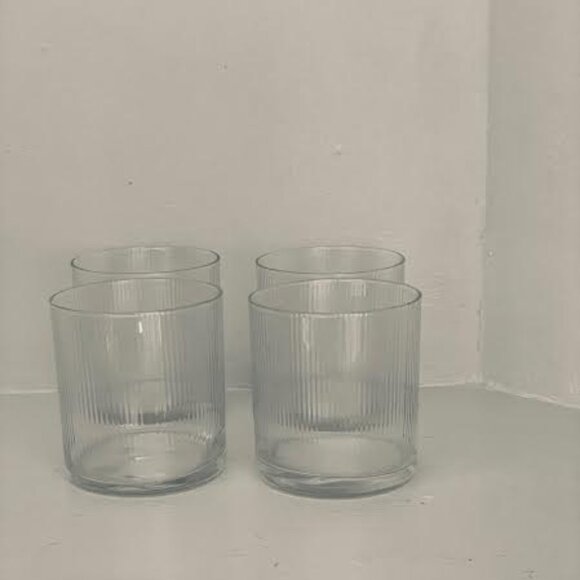 A Classic Vintage Bormioli Set Of 4 Optique Old Fashion 14oz Drinking Glasses Ma - Picture 11 of 12